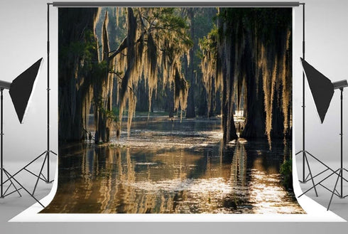 7x5ft Swamp Landscape Water Jungle Trees Woodland Forest Rainforest Backdrop Party Photography Studio Background...