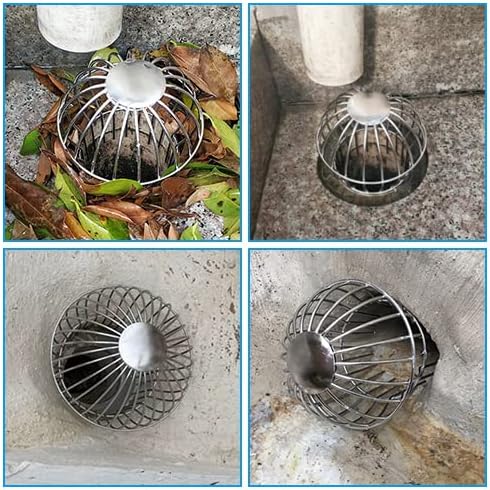 Tissting Gutter Balloon Guard Filter Stainless Steel Gutter Guard Downpipe Outlet Leaf Guard Floor Drain for Roof, Balcony, Yard, Garden(Tube 50)...