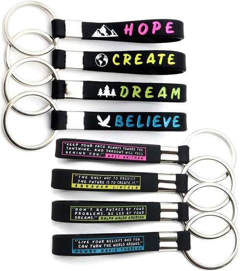 Inkstone Silicone Keychains | Inspirational Abraham Lincoln Quote The Only Way to Predict The Future is to Create it | Flexible | Gifts for Family...