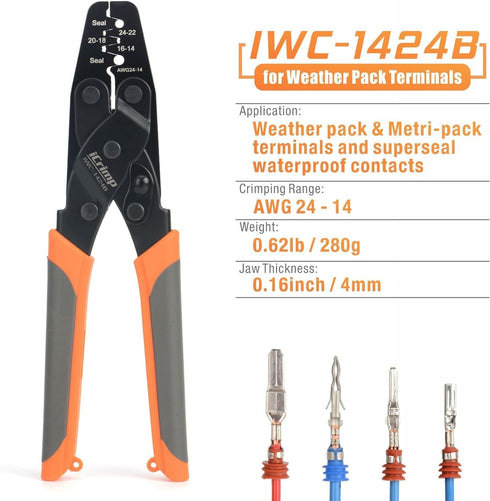 iCrimp Weather Pack Crimper Tools for Delphi APTIV Packard Weather Pack Terminals Metri-Pack Connectors for Sealed Terminals...