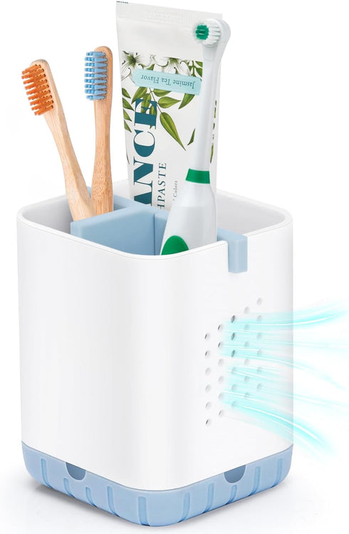 Boperzi Toothbrush Holders for Bathrooms Countertop Organizer, Toothbrush and Razor Holder Drainage, Anti-Slip Kids Toothbrush and Toothpaste Hold...