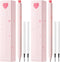 Kaco FIRST Gel Pens Cute Stationery, Pack of 2 Pieces Heart Pen Set with Extra 4 Black Refills (2 Pink)...