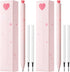 Kaco FIRST Gel Pens Cute Stationery, Pack of 2 Pieces Heart Pen Set with Extra 4 Black Refills (2 Pink)...