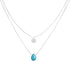 Jovono Blue Turquoise Necklaces Multilayerd Sequin Pendant Necklace Chain Jewelry for Women...