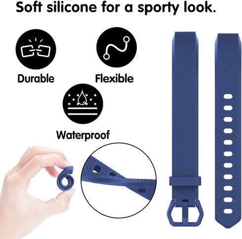 Sport Watch Bands Compatible with Fitbit Alta/Fitbit Alta HR Soft Water Proof Fitness Straps for Women Men?Dark Blue?Small?...