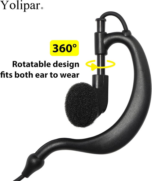 CLS1110 CLS1410 Earpiece Compatible with Motorola Radio CP200 GP300 GP2000 Walkie Talkie with PTT Mic 2 Pin Headset Single-Wire Surveillance Kit (...