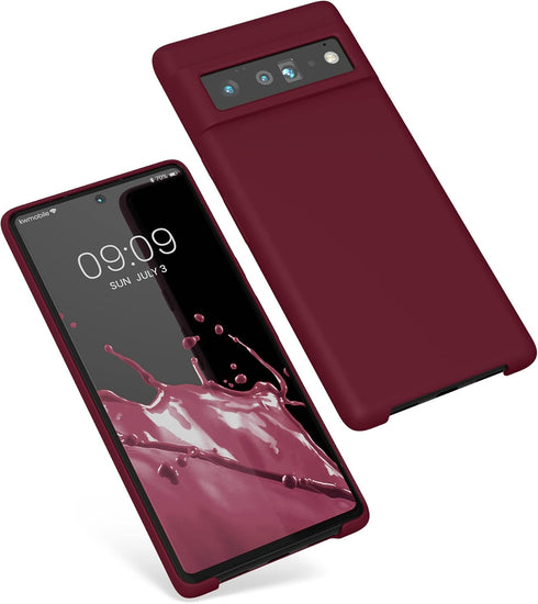 kwmobile Case Compatible with Google Pixel 6 Pro Case - TPU Silicone Phone Cover with Soft Finish - Rhubarb Red...