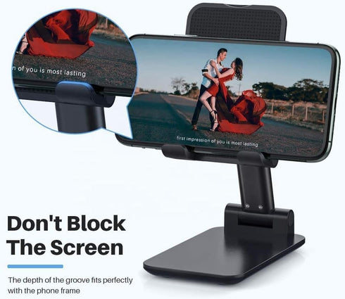 Adjustable Cell Phone Stand for Desk, Angle Height Adjustable Cell Phone Stand for Desk, Case Friendly Phone Holder Stand for Desk (Black 4 oz)......