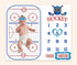 Baby Age Milestone Blanket, Hockey Stadium Blanket for Nursery, Baby 1-12 Months Growth Chart, includes 4 Frame and 1 Headband 47"x40" BTLSPH298...