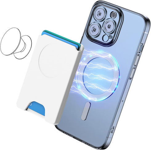 AUROX Magnetic Wallet Compatible with Magsafe Wallet for iPhone 15/14/13/12 Series Magnetic Card Wallet Holder Compatible with PopSocket Phone Gri...