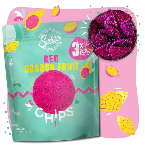 Suncore Foods Red Dragon Fruit Chips & Snacks, 5.32oz (1 Pack), Gluten Free, Non-GMO...