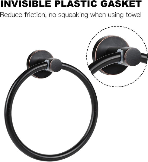 Cilee Oil Rubbed Bronze Towel Ring for Bathroom?Bath Towel Ring, Bathroom Hardware Accessories?Hand Towel Holder SUS304 Stainless Steel Bathroom T...