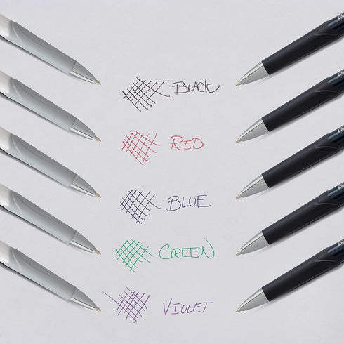 Pentel Glidewrite Signature Ballpoint Pen with Smooth TechniFlo Ink - 1.0mm Medium Point - 6-Pack of 3 Black Ink & 3 Blue Ink Pens...