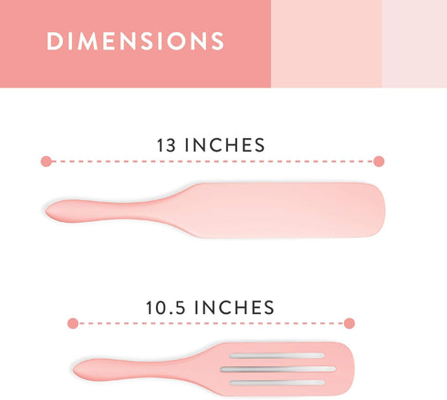 Mad Hungry Spurtle Silicone Set 2-Piece - Kitchen Spatula Spoon Tools for Cooking, Narrow Jar Scraper, Mixing Spoons, Icing Cake & Frosting Knife ...