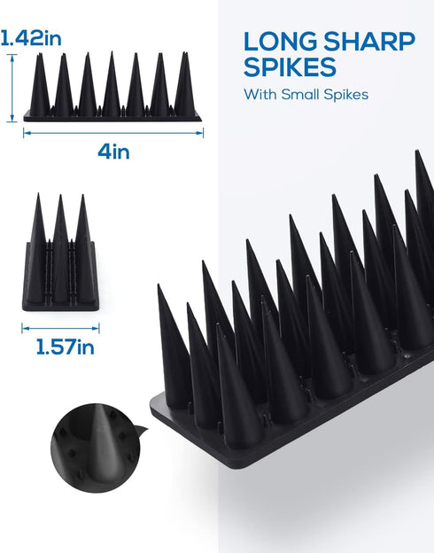 Bird Spikes for Outside, 9 Pack Bird Deterrent Spikes for Small Robin Pigeon Squirrel Raccoon Crow Cats Defender Spikes to Keep Birds Away and Kee...