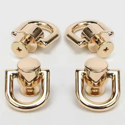 Uayeatye D Rings for Purse Hardware for Bag Making, 8 PCS Metal D Ring and Stud Screw, 360 Degree Rotatable D Rings for Purse, Bag Hardware, Dog B...