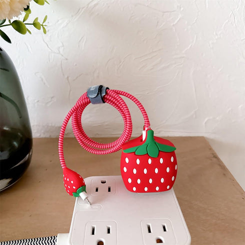 Cute Cartoon Charger Protector Case - Compatible for iPhone 18W 20W USB-C Power Adapter and Lightning Cable (06)......