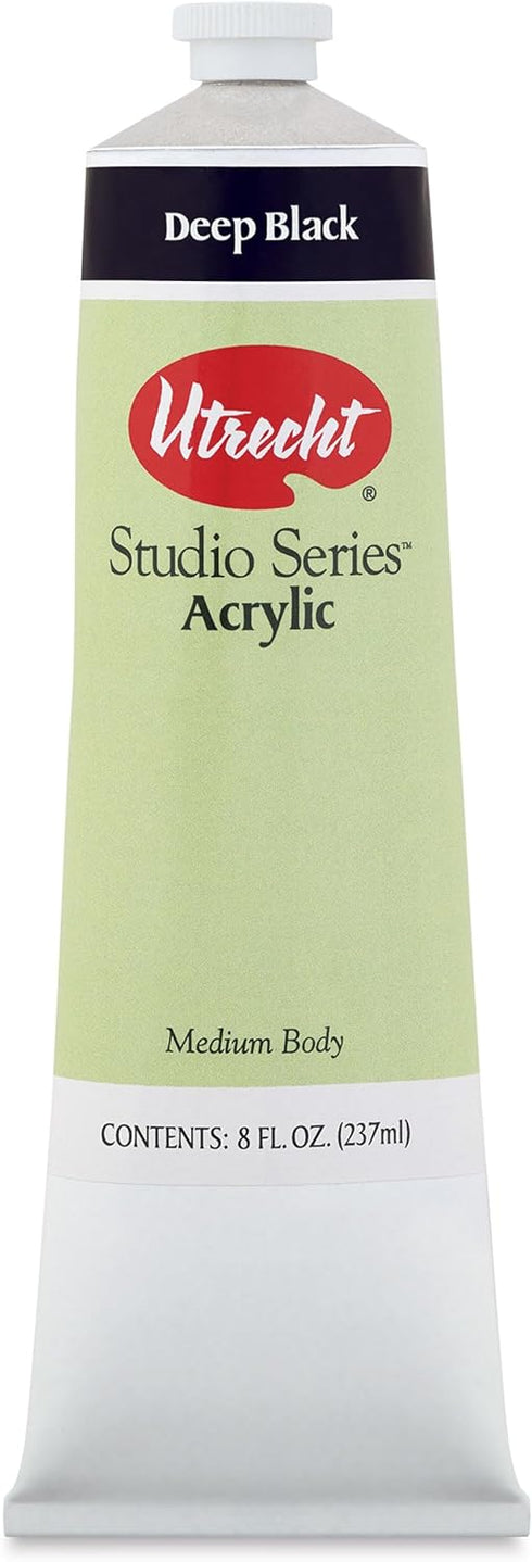 Utrecht Studio Series Acrylic Paint - Deep Black, 237 ml tube...