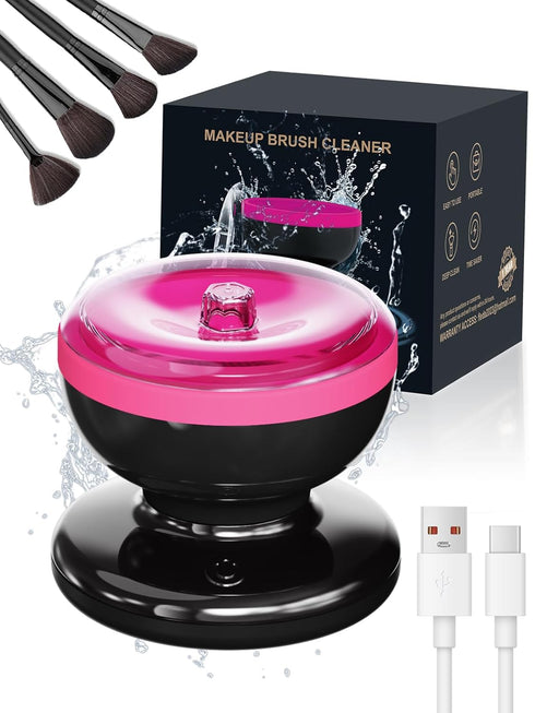 Makeup Brush Cleaner Machine Leumorcioa Electric Silicone Cosmetic Brush Cleaners For Girl Women- Automatic Deep Cleaning Makeup Brush Washer- Mak...