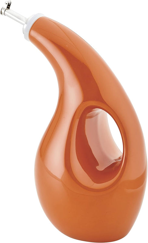 Rachael Ray 48466 Ceramic EVOO Oil and Vinegar Dispensing Bottle with Spout, 24 Ounce - Pumpkin Orange...
