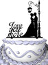 Meijiafei Cursive Love You More Groom and Bride Wedding Cake Topper Silhouette...