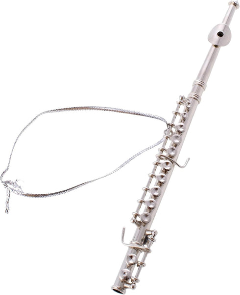 Silver Flute Musical Instrument Christmas Tree Ornament Decoration Music Band...