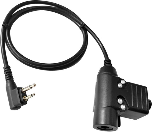 Tactical U94 PTT Adapter Civilian Headset Push to Talk Connector Cable 7.1mm TP120 U174 Headphones Jack for CP200 CP100D CP200D CP185 CLS1410 CLS1...