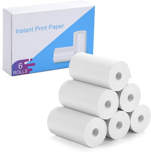 6 Rolls Refill Print Paper for Kids Camera Instant Print, Camera for Kids Paper Refill Compatible with Most Kids Instant Camera, Photo Thermal Pap...