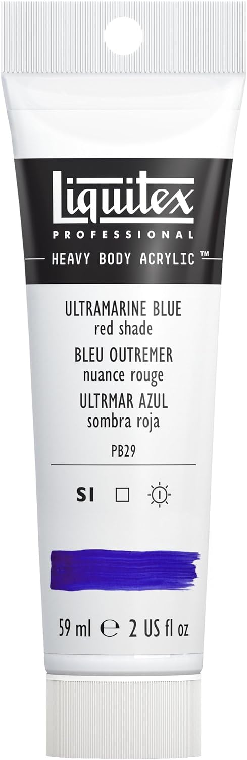 Liquitex Professional Heavy Body Acrylic Paint, 2-oz (59ml) Tube, Ultramarine Blue (Red Shade)...