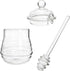 Lawei Glass Honey Jar with Dipper and Lid, 10 OZ Heat-Resistant Bee Hives Honey Pot, Clear Glass Honey Container for Store Honey and Syrup, Home a...