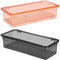Zerodeko Clear Container 2pcs Silverware Organizer with Lid Covered Kitchen Cutlery Tray Plastic Drawer Organizer Tray Utensil Storage Container D...