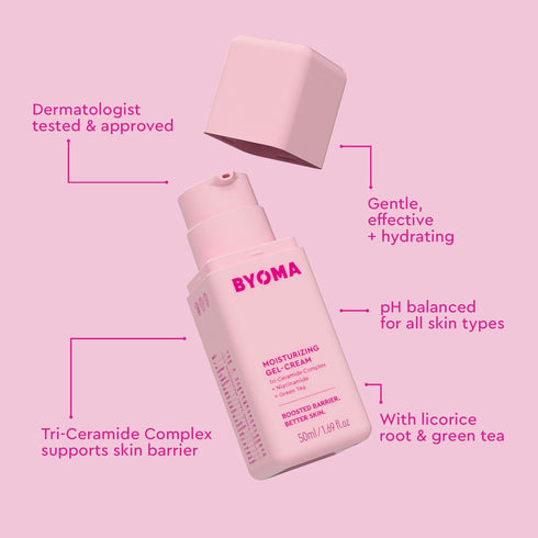 BYOMA Moisturizing Gel Cream - Barrier Repair Cream/Gel Face Lotion with Niacinamide and Green Tea - Ceramide Face Moisturizer for Dry Skin - Alco...