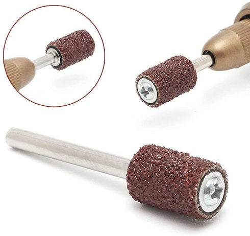 100 Pieces Sanding Bands Sleeves Drum Sander Set 180 Grit Sanding Drum Sand Bands Shank Rotary Tool Kit with 2 Mandrels...