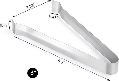 New Star Foodservice 42269 Restaurant-Grade Pom Tong, Stainless Steel, 6.5 inch, Set of 6, Silver...