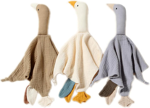 Baby Loveys Security Blankets Cotton Muslin Soft Lovie Cuddly Lovies for Infants Unisex Boy Girls, Cuddle Goose Green brown...