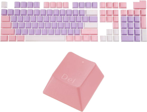 MECCANIXITY 104 Keys Pudding Keycaps Set OEM Profile 60 Percent ABS for Mechanical Keyboard Layout, Purple & Pink Double Shot...