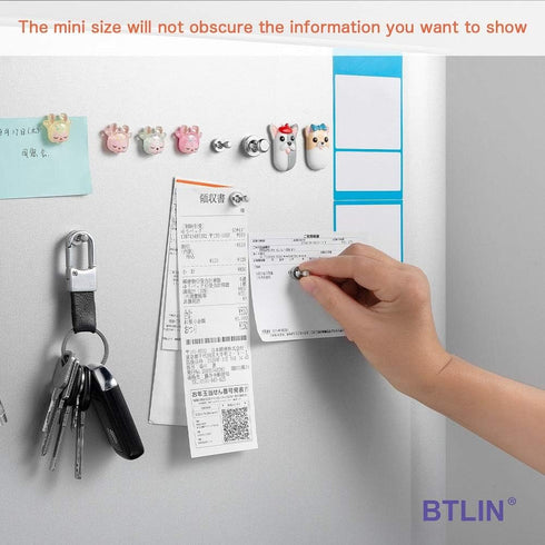 BTLIN Fridge Magnets Strong Small, Mini Magnetic Push Pins for Kitchen Refrigerator Magnetic Board Whiteboard Office 32Pack......