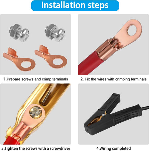 100A-500A Battery Jumper Clamps?Heavy-Duty Insulated Alligator Clips,Battery Crocodile Clamp,Automotive Replacement Booster Cable Clamps,for Car B...
