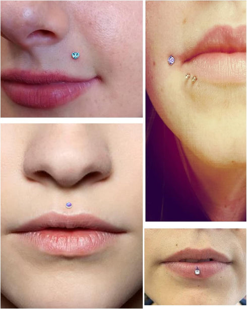 Vsnnsns 20G 18G 16G Push in Lip Rings Stainless Surgical Steel Labret Jewelry Monroe Lip Rings Nail Cartilage Tragus Helix Earrings Studs Nose Rin...