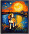 Bestbuddy Pet 11X14 Unframed Starry Night Van Gogh Inspired Beagle Dog by the Lake Farm House Family Animal Pet Family Oil Painting Art Print Post...