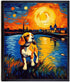 Bestbuddy Pet 11X14 Unframed Starry Night Van Gogh Inspired Beagle Dog by the Lake Farm House Family Animal Pet Family Oil Painting Art Print Post...