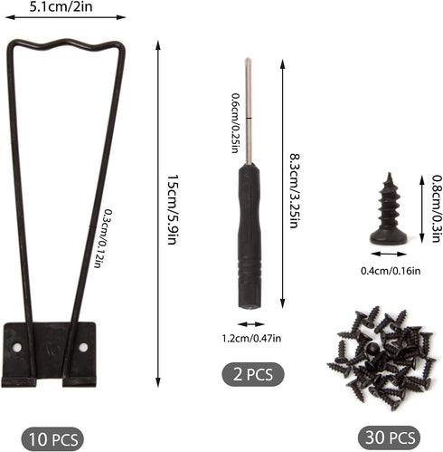 HAPY SHOP 10 Pieces Black Easel Back Iron Photo Frame Easel Back Stand Picture Frame Easel Back with 30 Pieces Screws and 2 Pieces Screwdriver for...