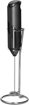 Simple Deluxe Milk Frother Handheld with Stainless Steel Stand Battery Operated Whisk Drink Mixer for Coffee, Frappe, Latte, Matcha, Black Handhel...