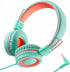 A21 Kids Headphones for School/PC/Cellphone/Airplane Travel with 3.5mm Jack Children Boys Girls Foldable Wired On-Ear Headset (Mint Coral)......