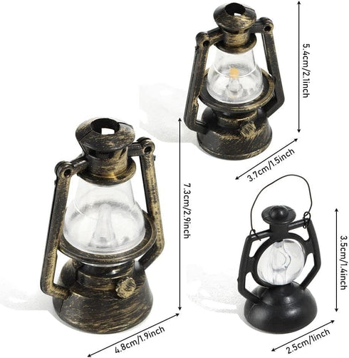 Miniature Lamps for Dollhouse,Doll House Miniature Retro Oil Lantern Dollhouse Accessories Scene Ornaments Dollhouse Miniature Scene Model Hurrica...