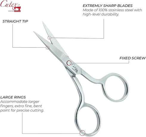 Cutex 3-3/4" Straight Sewing & Embroidery Scissors/Thread Trimmers...