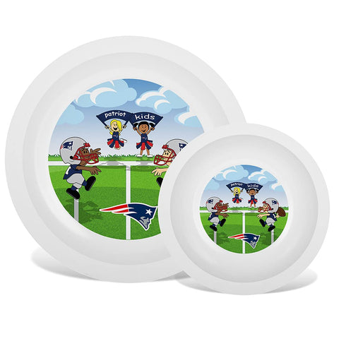 Baby Fanatic NFL Legacy Infant Plate & Bowl Set, New England Patriotic, for Ages 6 Months & Up...
