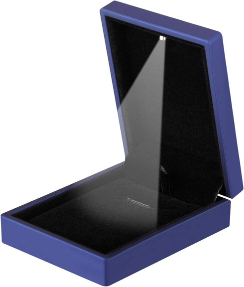 LED Light Pendant Necklace Gift Box, Velvet Jewelry Storage Display Case for Proposal Engagement Wedding Anniversary Birthday Valentine's Day (Blu...