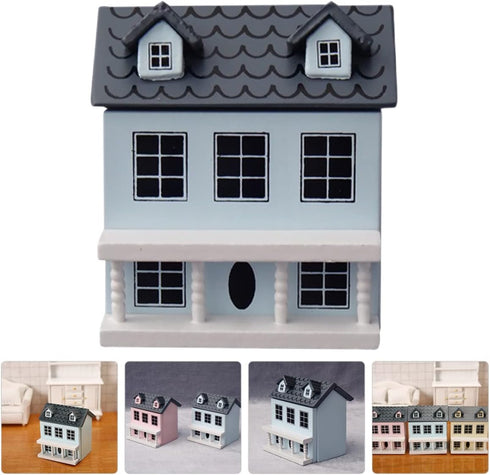 Toyvian Dollhouse Miniature House wooden dollhouse kit christmas village houses toy house Model Tiny Wooden...