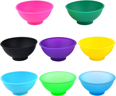Coopay 8 Pieces Mini Silicone Bowls Multicolor Pinch Bowls Heat Resistant Snack Bowls Prep and Serve Bowls, Unbreakable, Flexible, 1.75 Oz (Solid ...